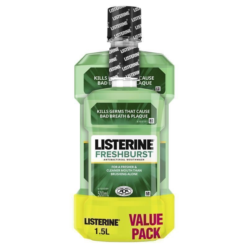 Listerine Freshburst Antibacterial Mouthwash Value Pack 1.5L Listerine Freshburst Antibacterial Mouthwash Value Pack 1.5L