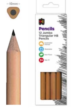 Jumbo Triangular HB Pencils (Pack of 12 Pencils)