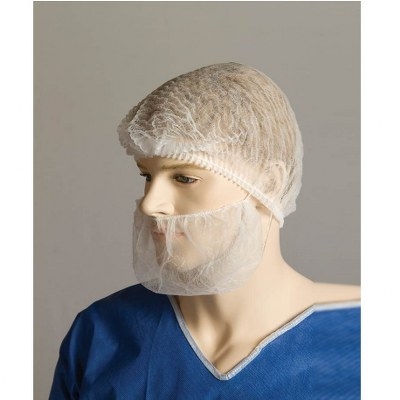 Polypropylene Beard Cover - White - Double Loop